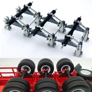 Stainless Steel 2 Axis Balance Suspension Kit Steel Plate Trailer for 1/14 Tamiya RC Dump Truck SCANIA 770S VOLVO FH16XL Car