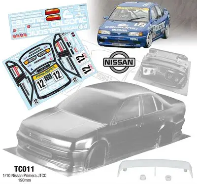 1/10 Primer P10 JTCC drift RC PC body shell lampshade 190mm width Transparent drift body shell for RC hsp hpi trax Tamiya - Image 2