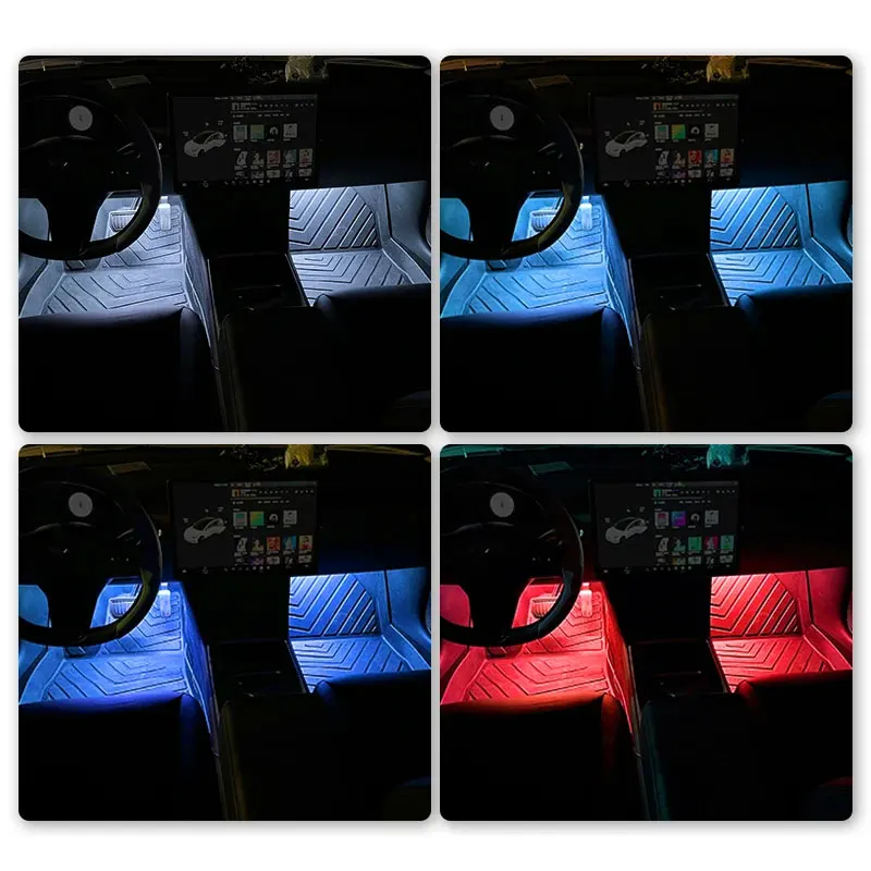 New LED Car Interior Ambient Foot Strip Light Kit Backlight 5V USB Auto Decorative Atmosphere Neon Lamp Vehicle Accessories - Image 2