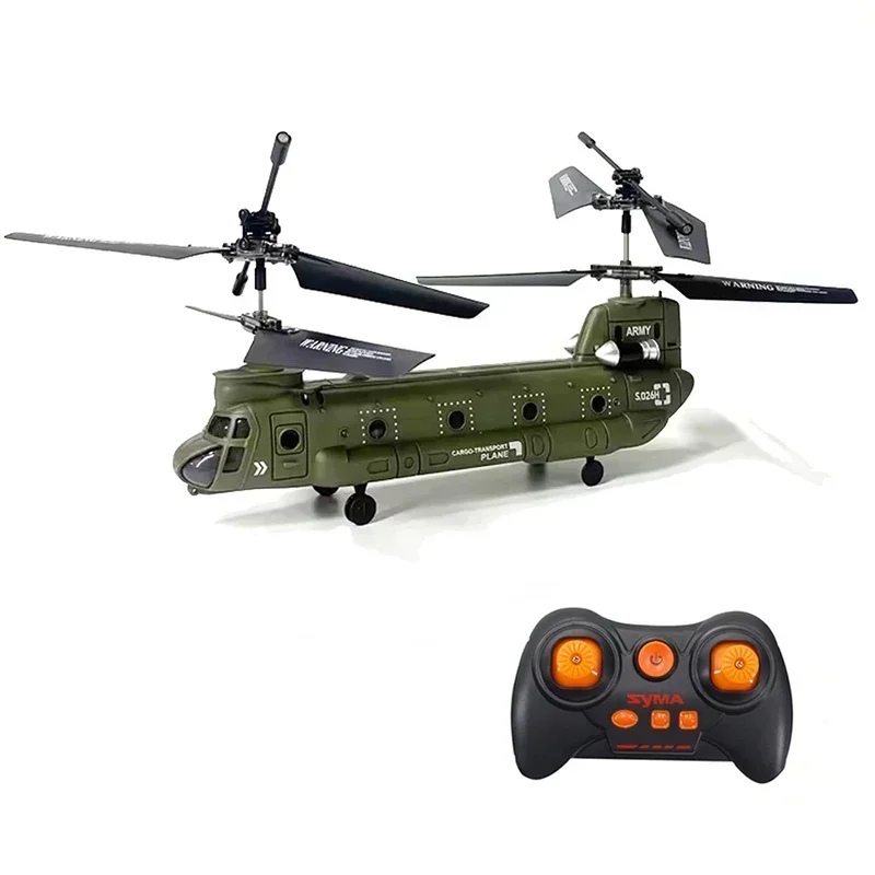 Army-green: 2024 2.4G Hz Syma Remote Control Helicopter S026h Military Transport Rc Armed Aircraft Chinook Model Children Toys Birthday Gift - Image 5