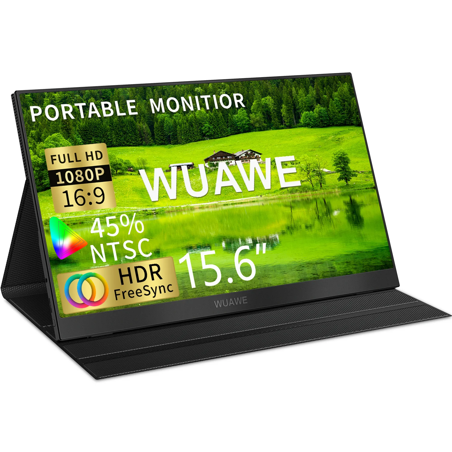 WF156-60B: 15.6 inch WUAWE Portable Monitor for Laptop 16:9 1080P 60HZ Gaming IPS Display LCD FHD External Second Computer Screen for Phone - Image 7