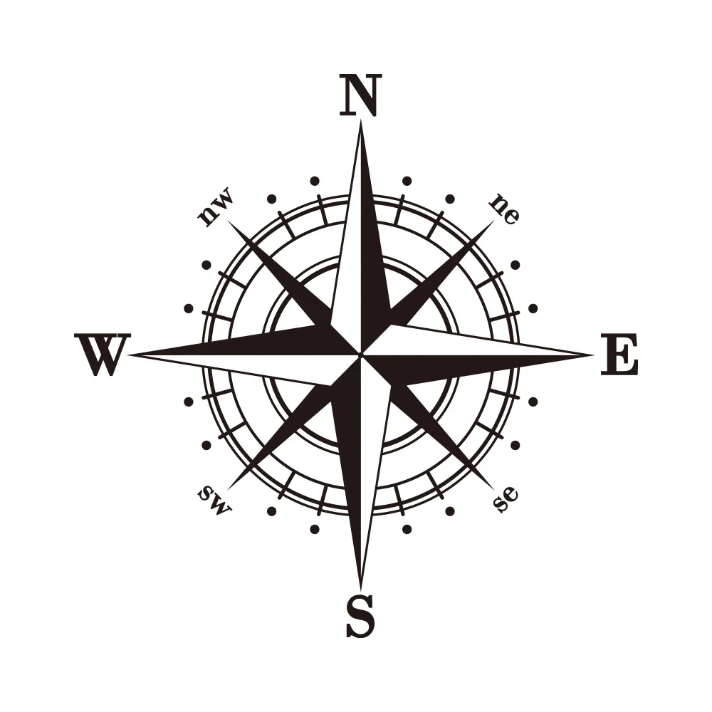 Creative Compass Styling Decor Stickers for Car Camper Van Bus Caravan Motorhome SUV Pickup Cargo Caravan Vinyl Camping Decals
