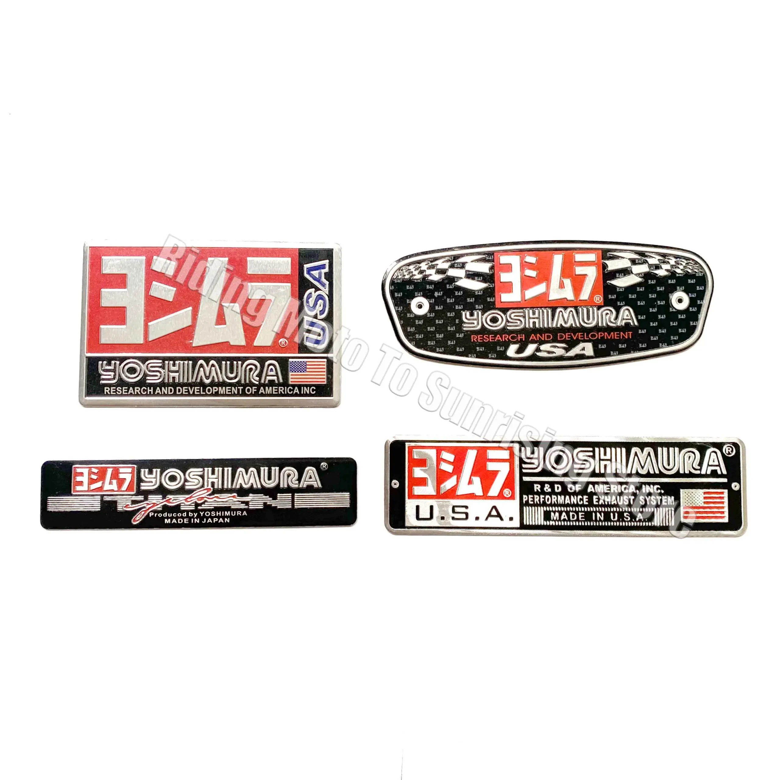 3D Aluminum Alloy Motocycle Yoshimura Exhaust Pipe Logo Sticker High Temperature Resistance Waterproof Moto Exhaust Pipe Decal - Image 2