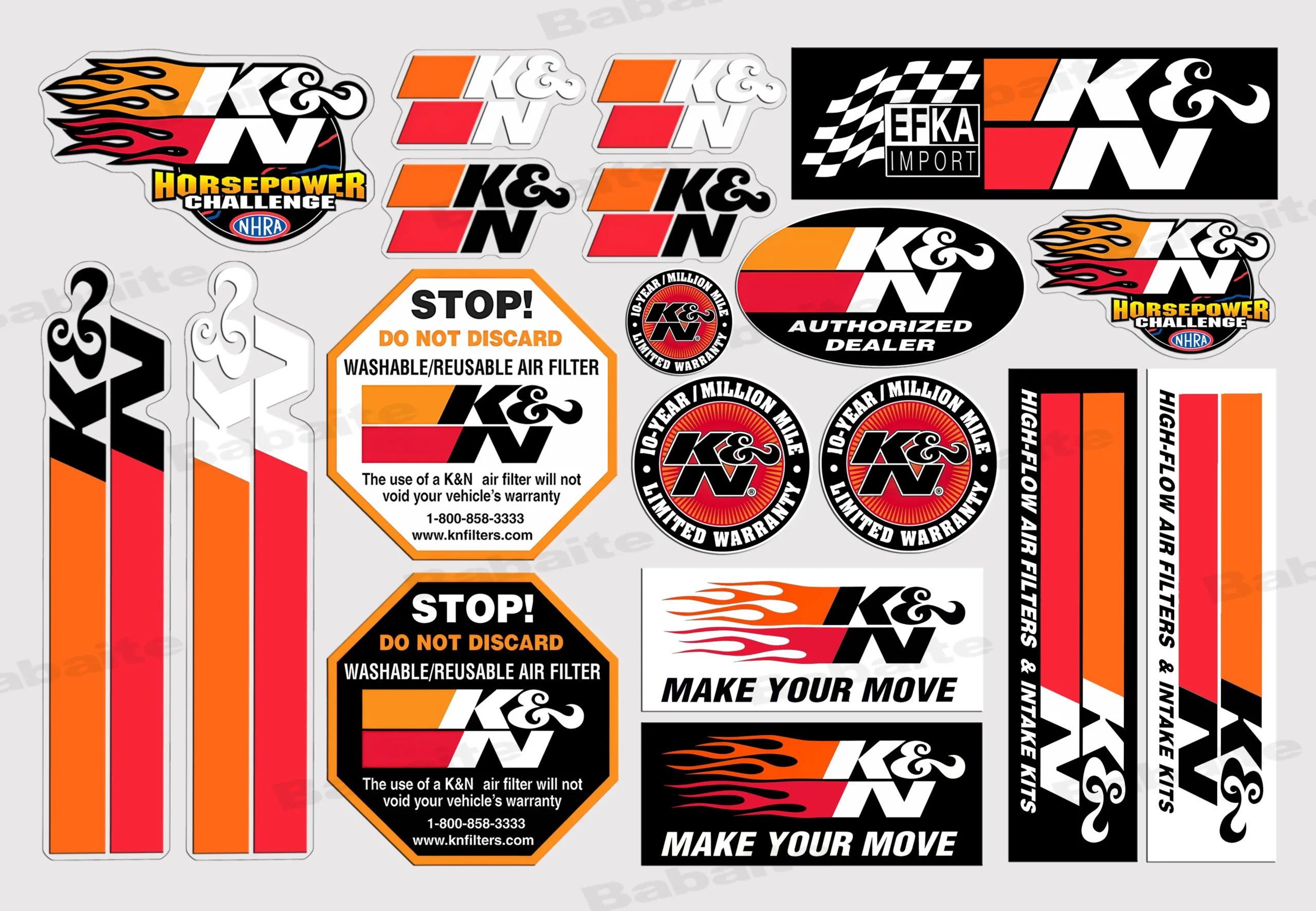 30x40-cm K & N Personality Stickers Moto Sticker Auto Body Bumper Windows Motorcycle Laptop Walls Vinyl Decal Car Tuning Accessories - Image 9