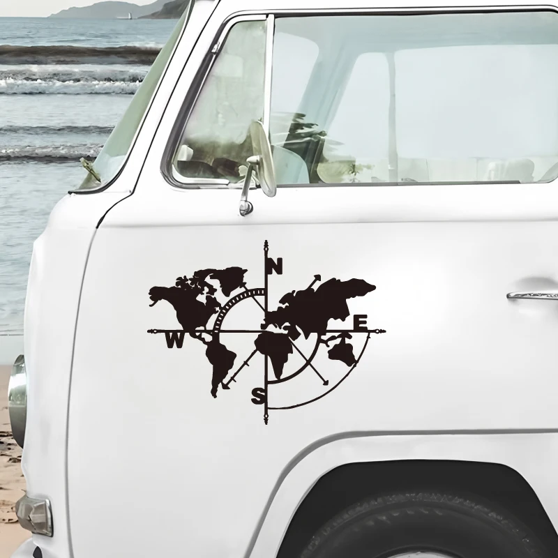 Compass World Map Art Decals Outdoor adventure designs outdoor adventure stickers nature themed decorations durable vinyl - Image 4