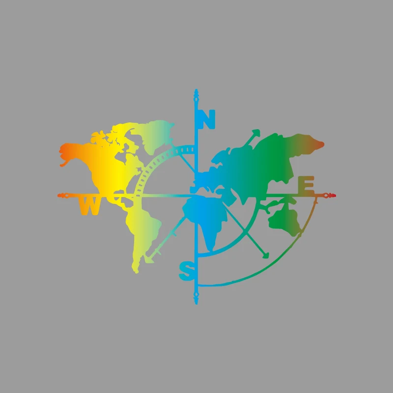Compass World Map Art Decals Outdoor adventure designs outdoor adventure stickers nature themed decorations durable vinyl - Image 11