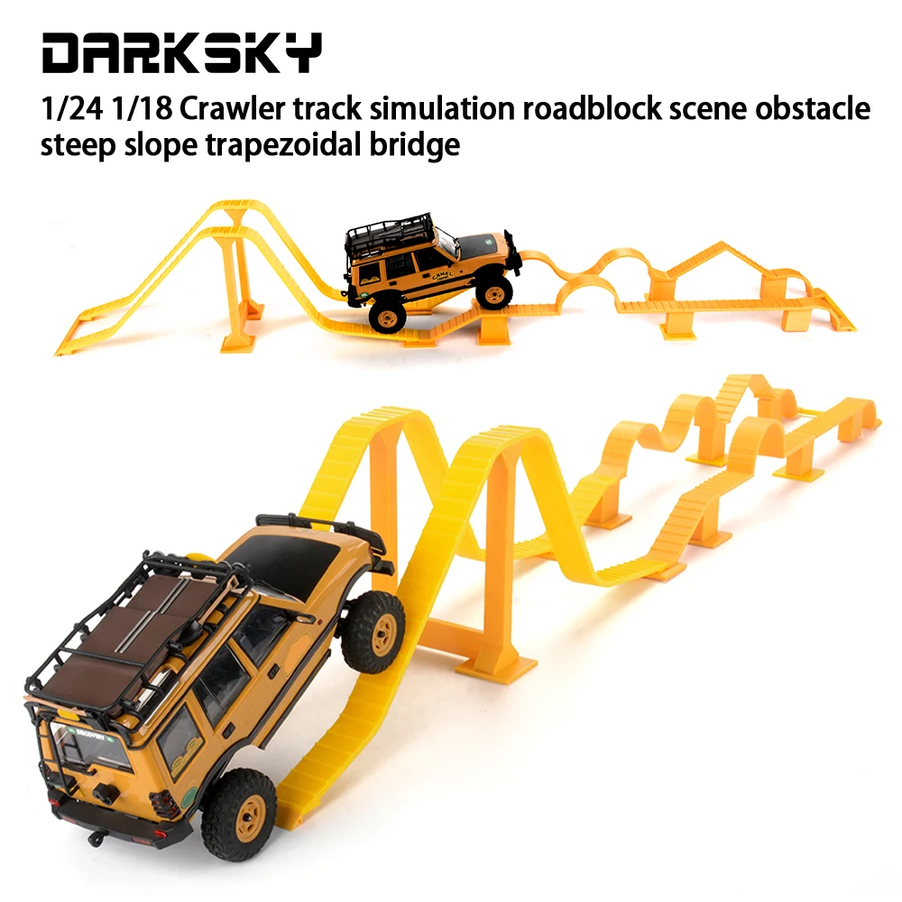 Yellow: PYFORE Simulation Climbing Obstacle Bridge Combination Steep Slope 1/24 1/18 RC Model Vehicle Track Accessories Kit