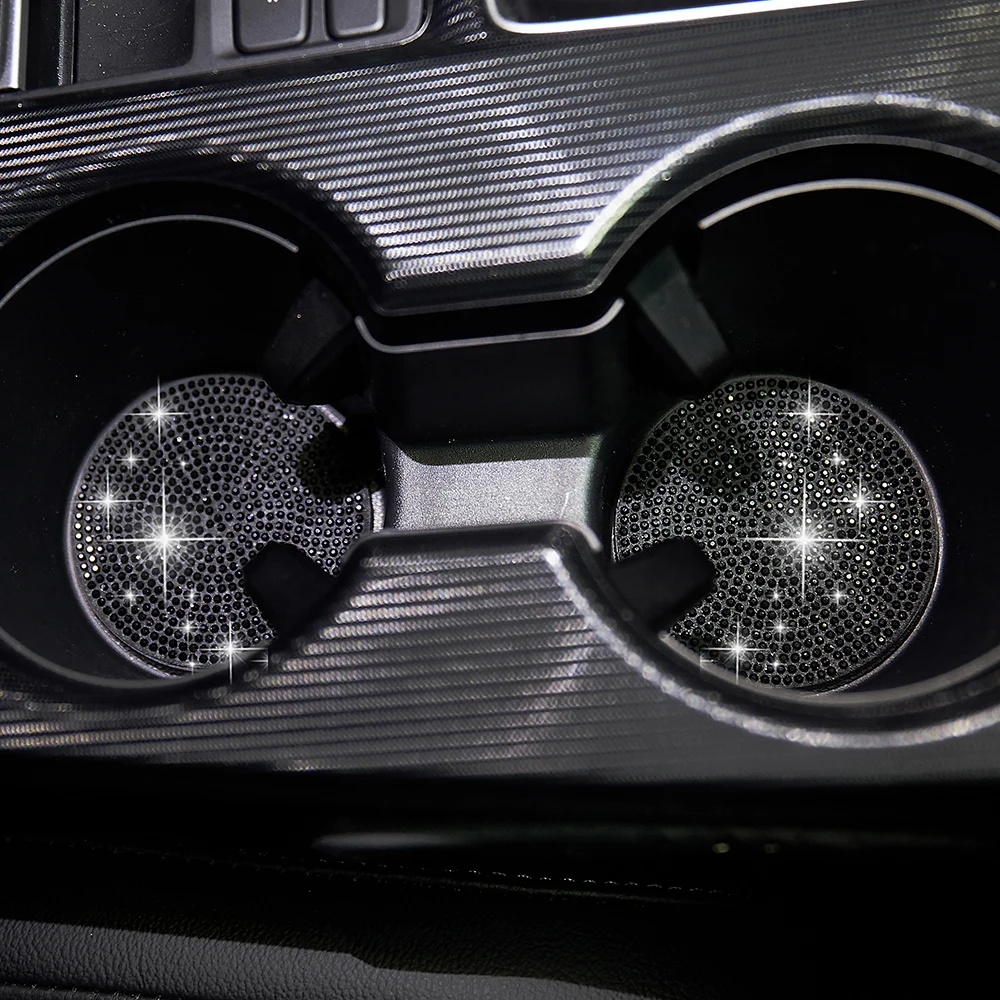 2pcs Imitation Diamond Fashion Car Cup Cushion Bling Car Cup Holder Coaster Anti-slip Popular and fashionable coasters - Image 9