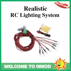 Red: 8 LED Flash RC LED Light Kit For RC Helicopter Airplane Aircraft Plane Realistic Simulation Lighting System