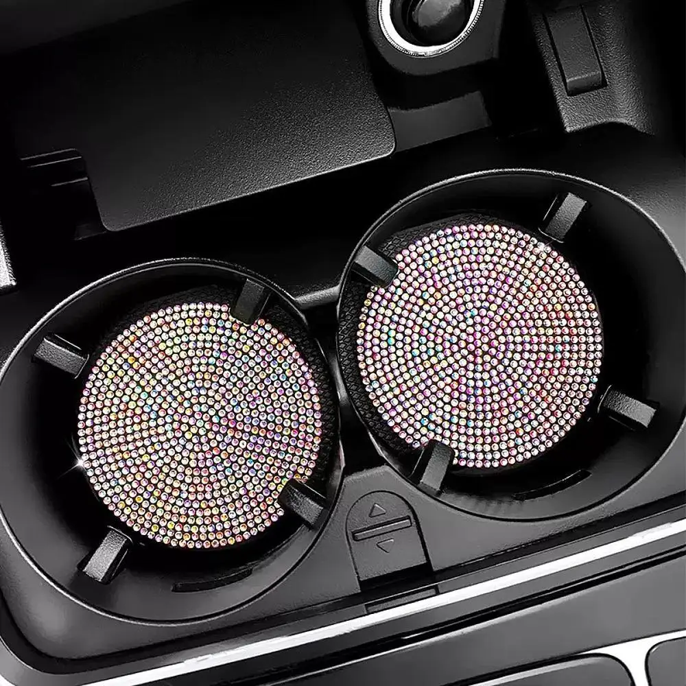 2pcs Imitation Diamond Fashion Car Cup Cushion Bling Car Cup Holder Coaster Anti-slip Popular and fashionable coasters - Image 7