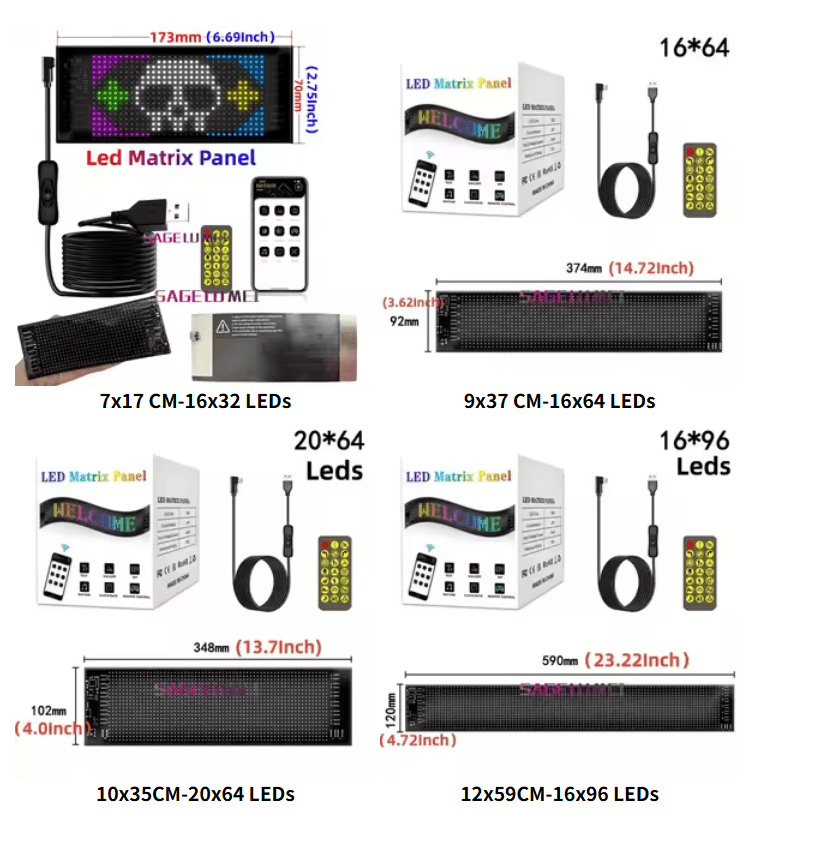 Car Truck Evil's Eye Flexible LED Matrix Pixel Panel DIY Blinking Eyes Animated Screen APP Programmable Soft LED Displays 5V USB - Image 5