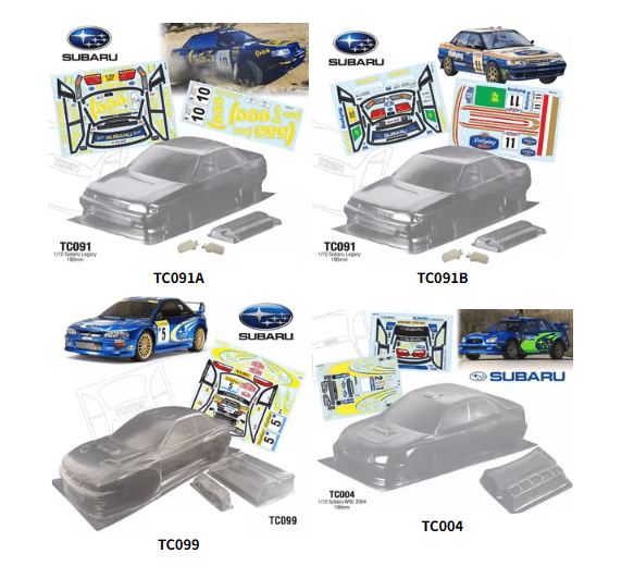 TeamC Bodies 1/10 Legacy Rally Car Body Clear Car Shell W/Rear Wing 3D Mirrors and 555 Decal Stickers set for Rc Drift Toy - Image 5