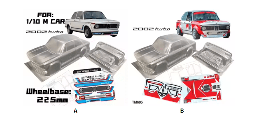 New Class 2002 1/10 M car RC PC shell body 225mm wheelbase Transparent no painted drift body for RC 3R mst Tamiya CARTEN M car - Image 5