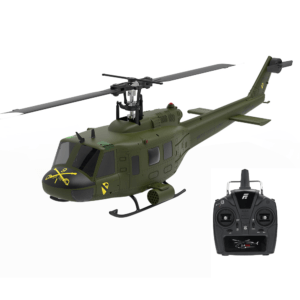 Eachine e190 1:34 uh-1 huey scale 2.4g 6ch altitude hold optical flow positioning dual brushless motor rc helicopter