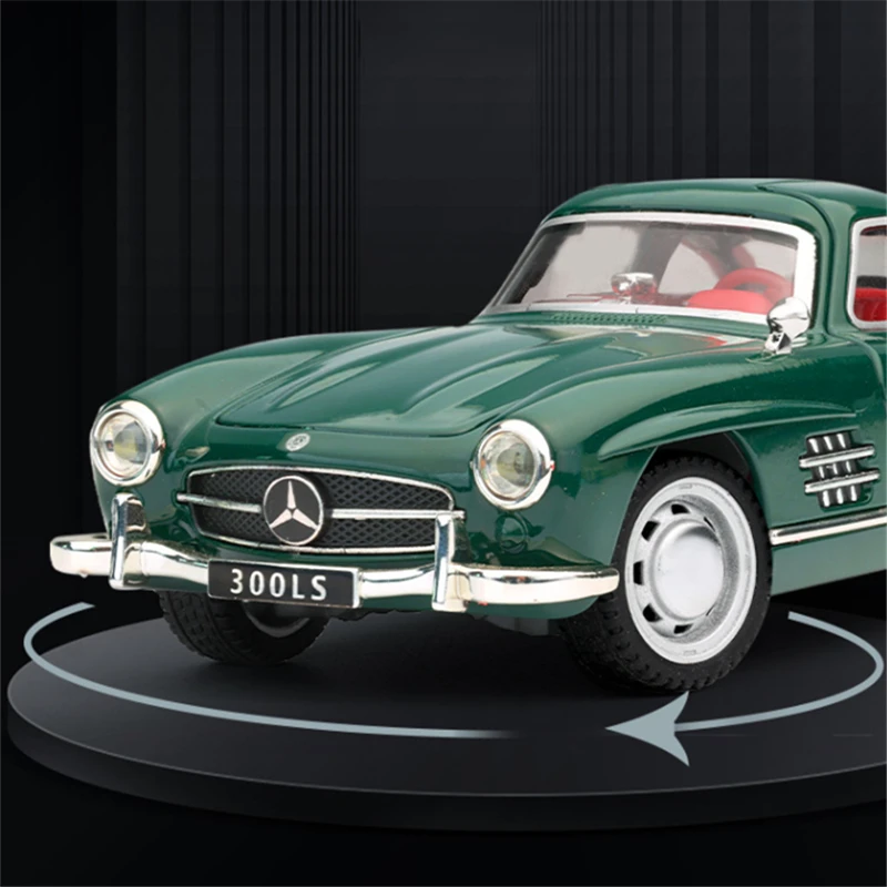 1:32 300SL Alloy Retro Car Model Diecasts Metal Classic Vehicles Car Model Simulation Sound and Light Collection Kids Toys Gifts - Image 3