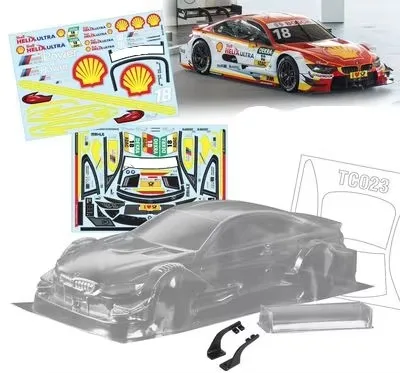 High quality M4 DTM Touring 1/10 drift RC PC body shell lampshade190mm width Transparent drift body for RC hsp hpi trax Tamiya - Image 7