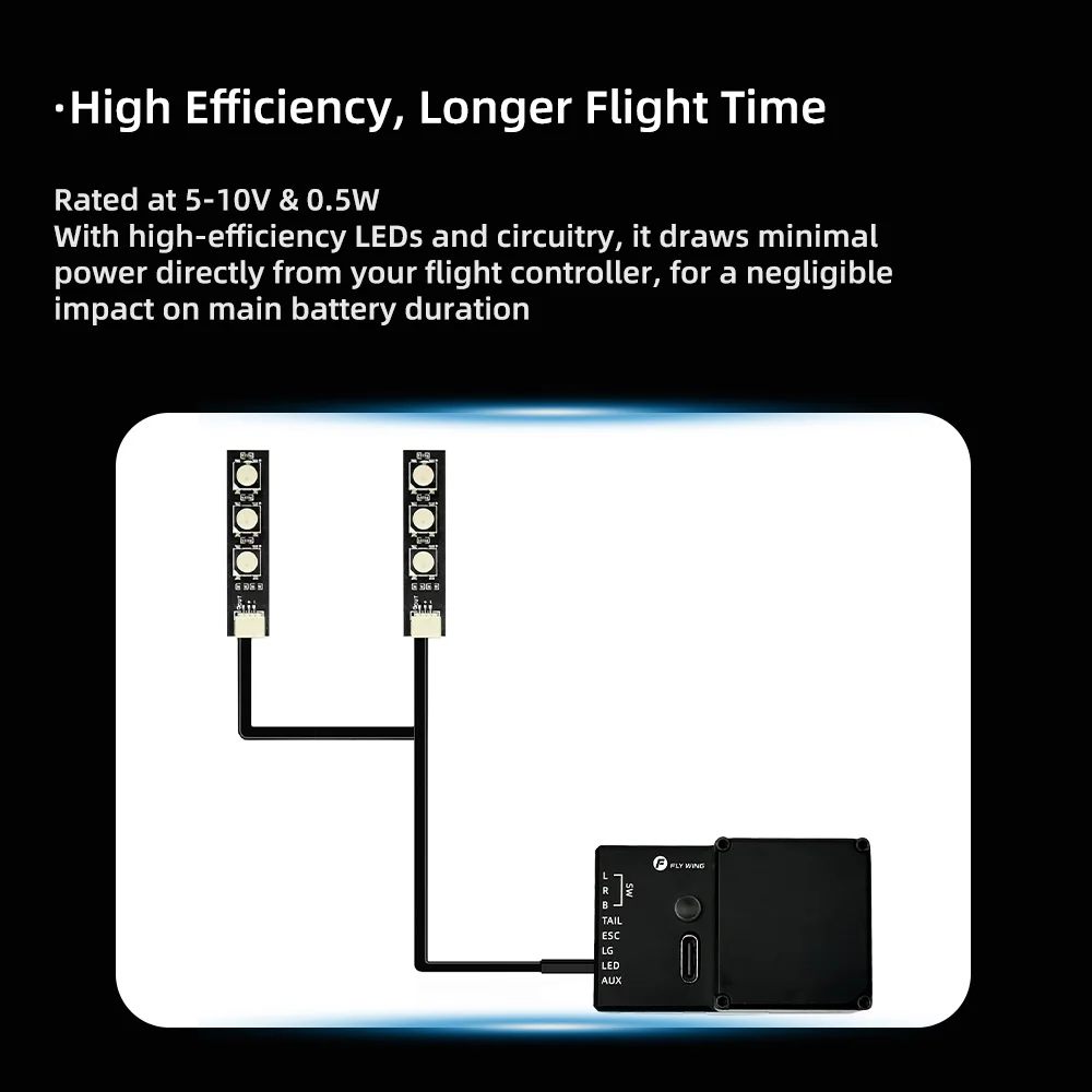 For-FW450L-ACE: FLYWING FW450L helicopter body LED light board for ACE flight control for FW450 ACE - Image 3