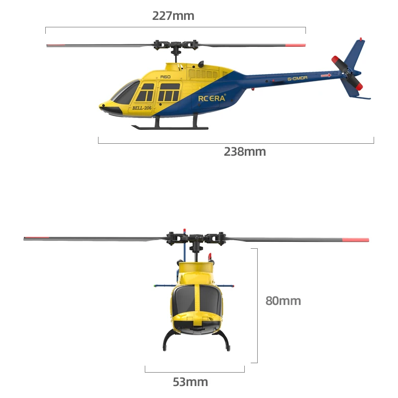 1: 42 A60 RC Helicopter Four Channel Single Blade Aileron Free BELL206 Helicopter With Gyroscope RC Toy Children Gifts - Image 6
