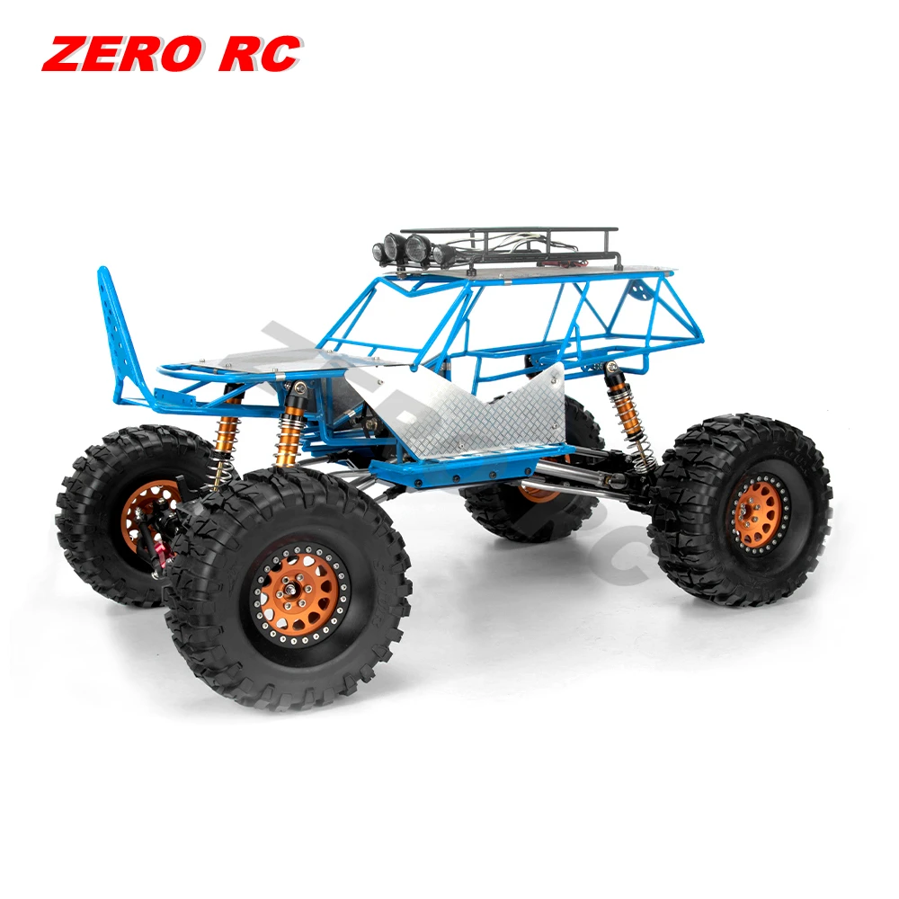 BLACK: RC 1/10 SCALE TRUCK AXIAL WRAITH METAL ROLL CAGE FRAME BODY WITH ROOF RACK LED LIGHT AND STAINLESS STEEL SHEETS 90018 90045 - Image 3