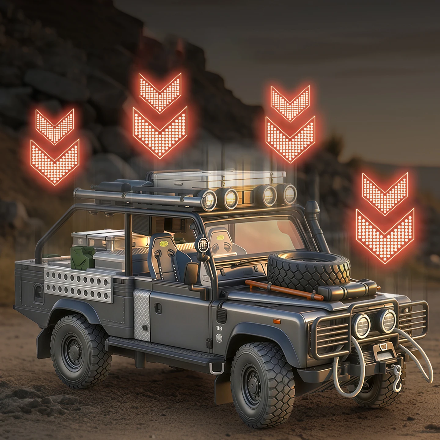 1/24 Land Range Rover Defender 110 Tomb LE Alloy Car Model Diecasts Metal Off-road Vehicles Car Model Sound Light Kids Toys Gift - Image 6