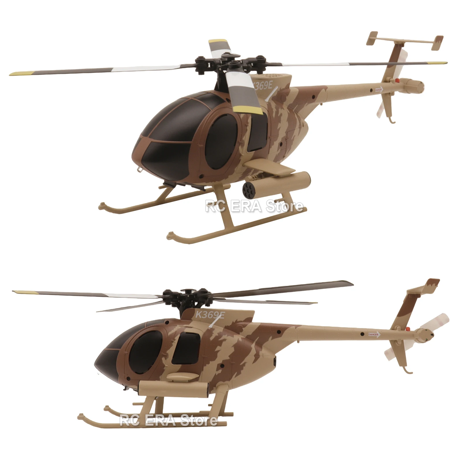 RC ERA C184 MD500 Scale 4CH Flybarless Optical Flow Gyro Stabilized RC Helicopter Remote Control Toys - Sand Yellow Livery
