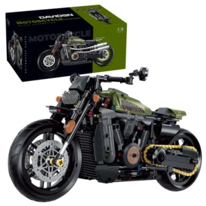 [634pcs With box] 1:8 MOC Building Blocks Motorbike Model City Racing Vehicle Technical Bricks Birthday Gifts Toys for Kids Boys Children 600+pcs