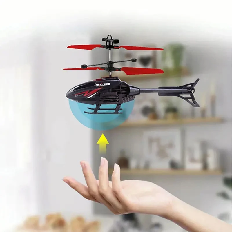 Remote controlled airplane helicopter children's mini drone charging induction aircraft suspended toy for boys - Image 2
