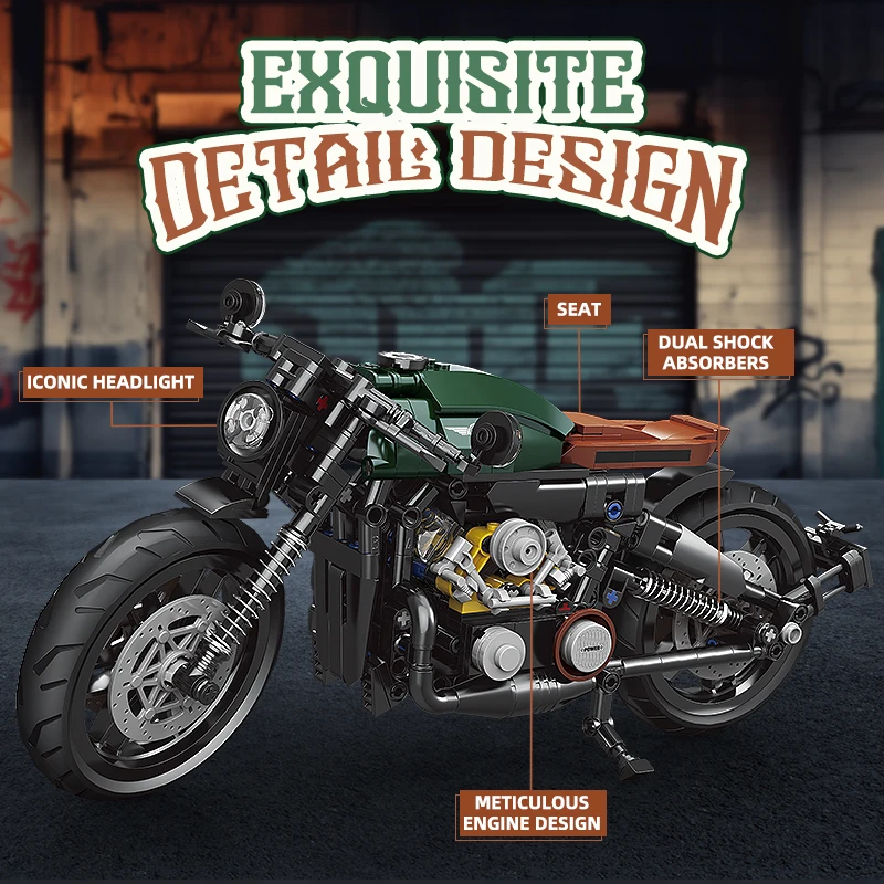 With-original-box: Classic 1:8 Super Motorbike Building Bricks Sets City Racer Motorcycle Technical Blocks Toys Gifts for Kids Boys Adult 600+pcs - Image 6