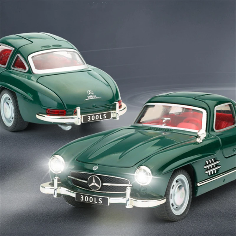 1:32 300SL Alloy Retro Car Model Diecasts Metal Classic Vehicles Car Model Simulation Sound and Light Collection Kids Toys Gifts - Image 2