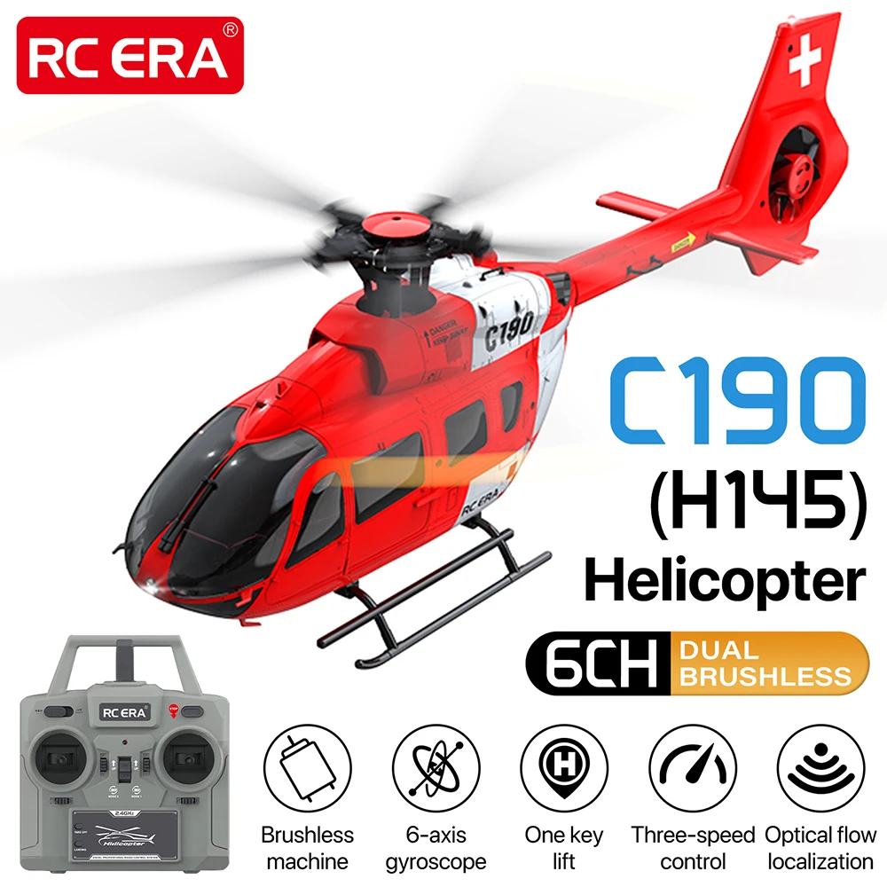 RC ERA C190(H145) Helicopter Dual Brushless 6CH Optical Flow Positioning 311mm Length 6 Axis Gyro 13min Flight RC Airplane