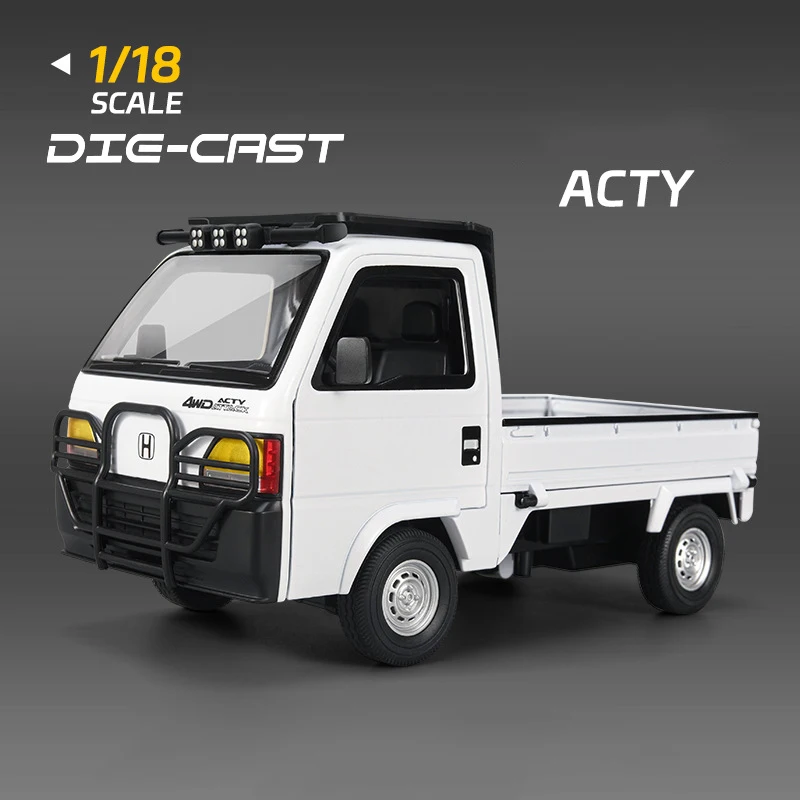 White: 1:18 Hondas ACTY Picku Alloy Car Model Sound and Light Pull Back Children's Toy Collectibles Birthday Gift - Image 3