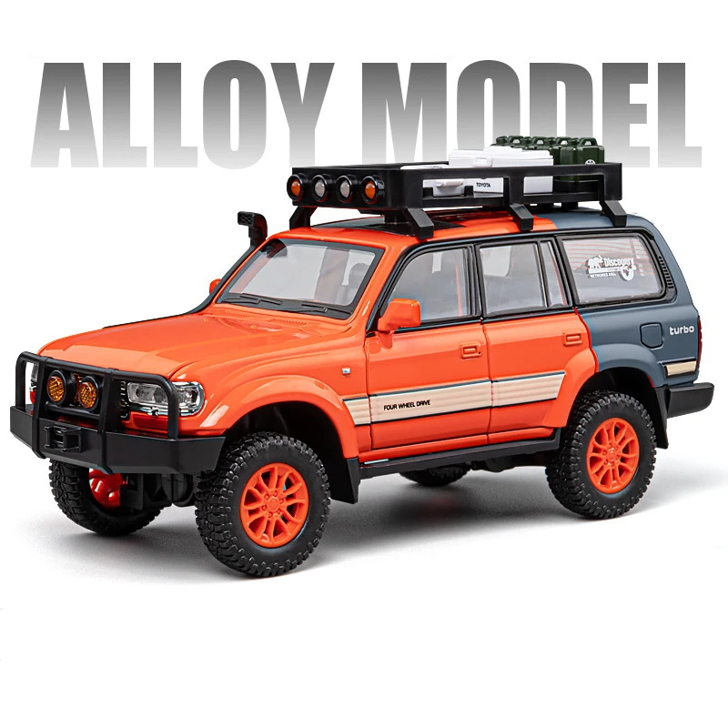 1/24 Toyota Land Cruiser LC80 Alloy Car Model Diecast Metal Off-road Vehicles Car Model Sound and Light Simulation Kids Toy Gift - Image 9