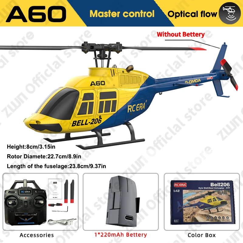 A60 RC Helicopter 2.4G 6-Aixs Gyroscope 4CH Altitude Hold Optical Flow Remote Control Helicopter Toys For Kid Adult - Image 8