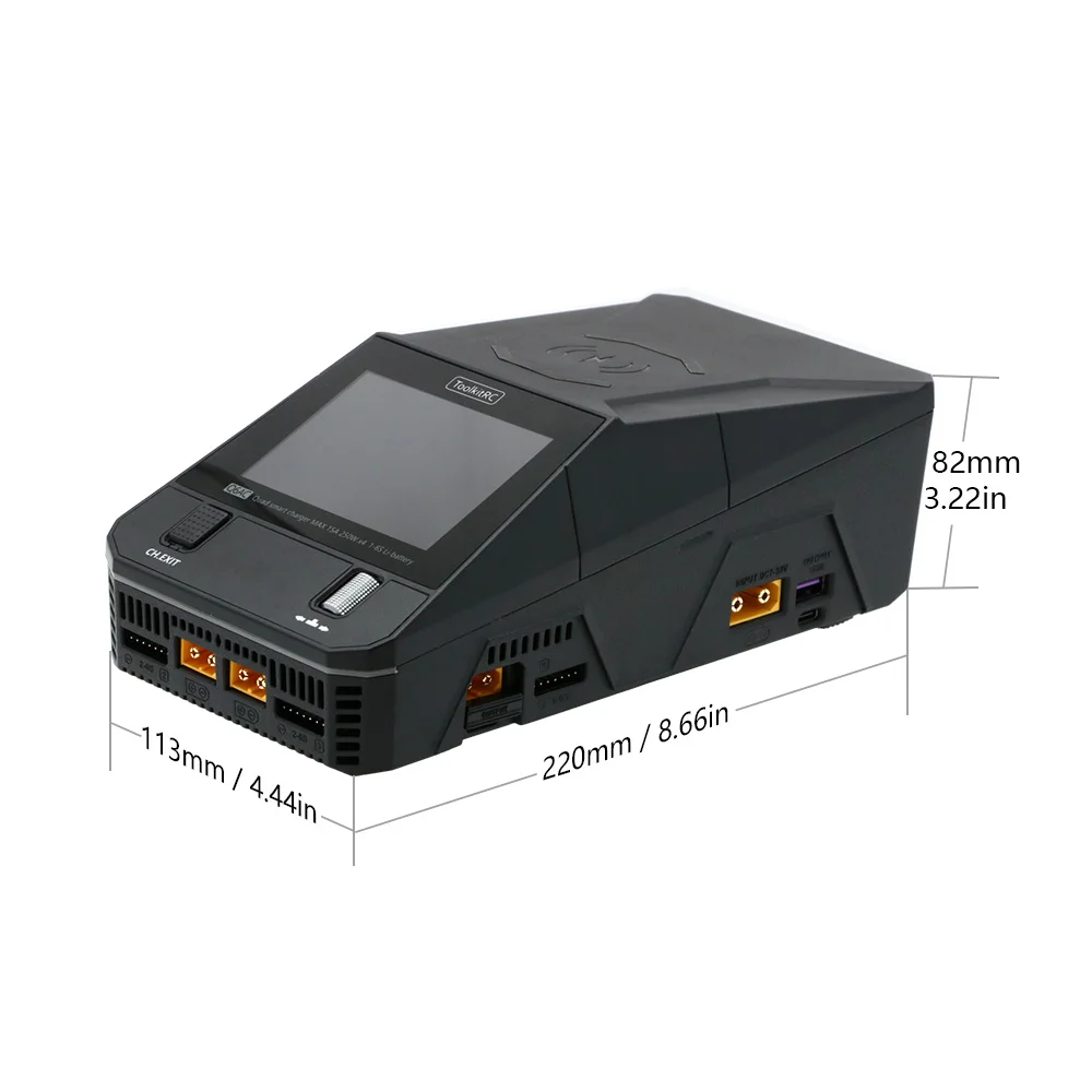 ToolkitRC Q6AC Charger AC 400W / DC 1000W 4CH output Built-in 65W USB Output 15W Wireless Charger for LiPo NiMH PB battery - Image 5