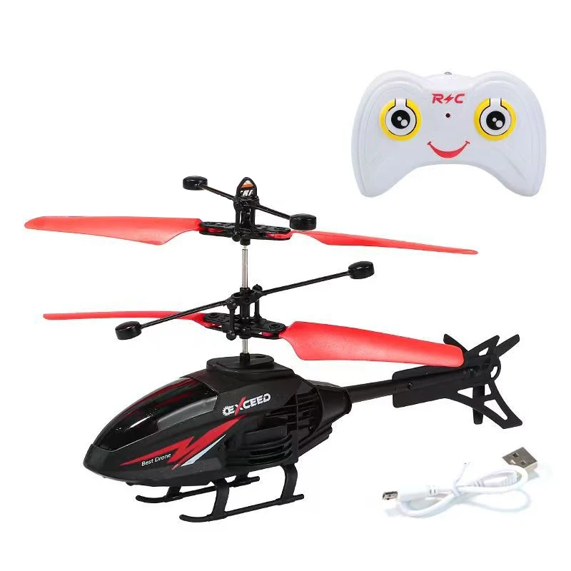 Remote controlled airplane helicopter children's mini drone charging induction aircraft suspended toy for boys - Image 8