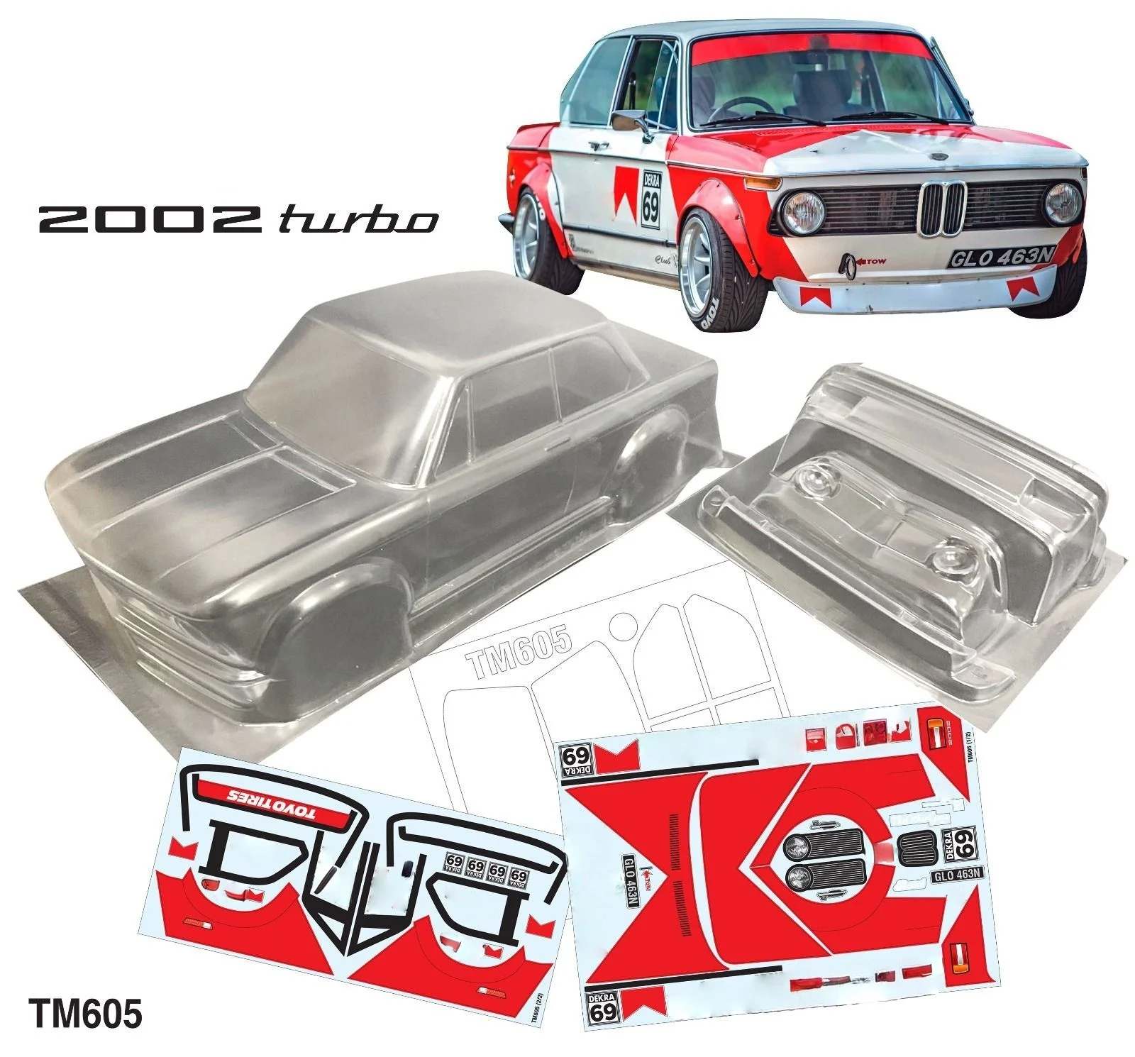 New Class 2002 1/10 M car RC PC shell body 225mm wheelbase Transparent no painted drift body for RC 3R mst Tamiya CARTEN M car - Image 2