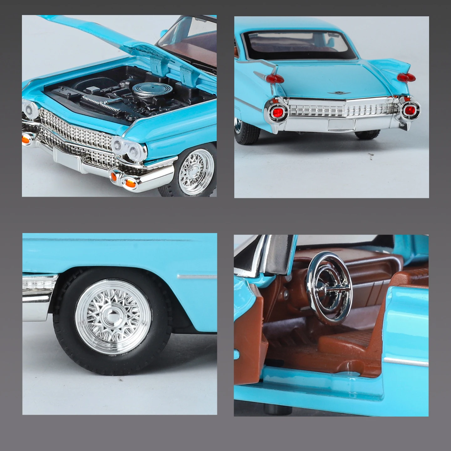 1:32 Cadillac Eldorado Biarritz Classic Retro Car Alloy Metal Diecast Model Car With Sound And Light Pull Back Collection Hobby - Image 6