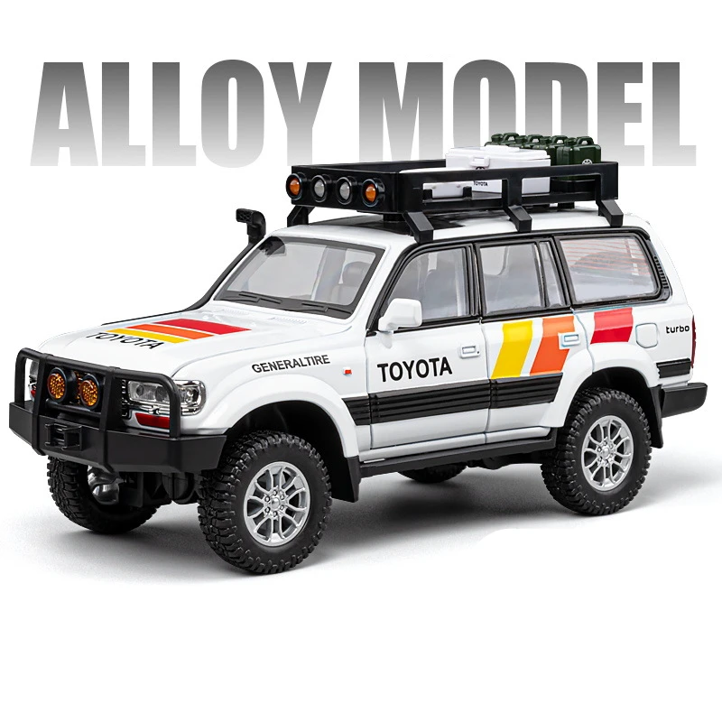 1/24 Toyota Land Cruiser LC80 Alloy Car Model Diecast Metal Off-road Vehicles Car Model Sound and Light Simulation Kids Toy Gift - Image 8