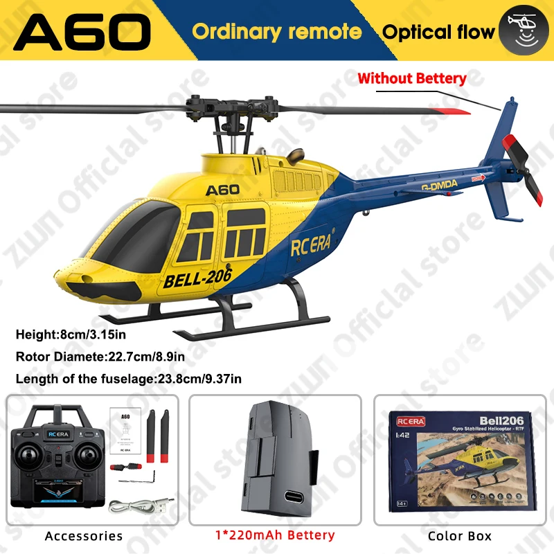 A60 RC Helicopter 2.4G 6-Aixs Gyroscope 4CH Altitude Hold Optical Flow Remote Control Helicopter Toys For Kid Adult - Image 9