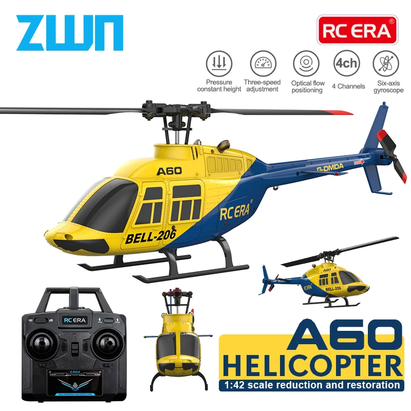 A60 RC Helicopter 2.4G 6-Aixs Gyroscope 4CH Altitude Hold Optical Flow Remote Control Helicopter Toys For Kid Adult