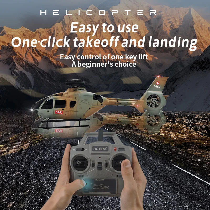 Coolbank 1/36 Scale EC135 6CH RC Helicopter W/ 6-Axis Gyro 3D/6G RC Flying Aircraft Model One Key Take Off/Landing Aircraft Boys - Image 2