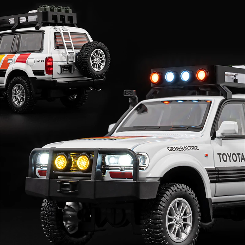 1/24 Toyota Land Cruiser LC80 Alloy Car Model Diecast Metal Off-road Vehicles Car Model Sound and Light Simulation Kids Toy Gift - Image 4