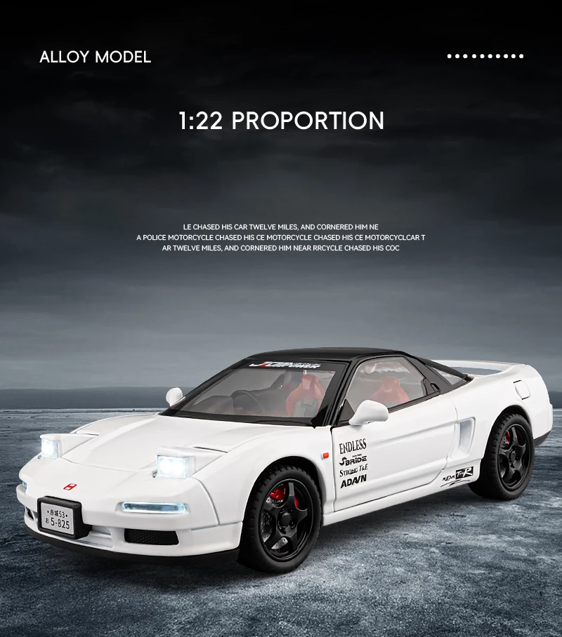 1:24 HONDA Acura NSX MK1 NA1 Alloy Sports Car Model Diecast Metal Classic Racing Car Vehicle Model Sound and Light Kids Toy Gift - Image 6