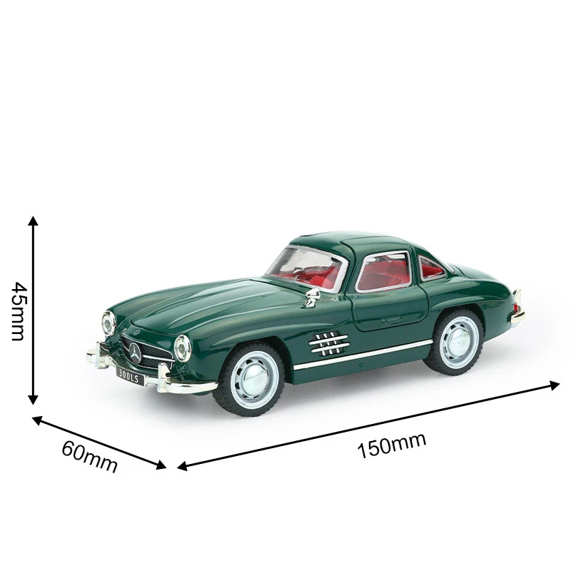 1:32 300SL Alloy Retro Car Model Diecasts Metal Classic Vehicles Car Model Simulation Sound and Light Collection Kids Toys Gifts - Image 11