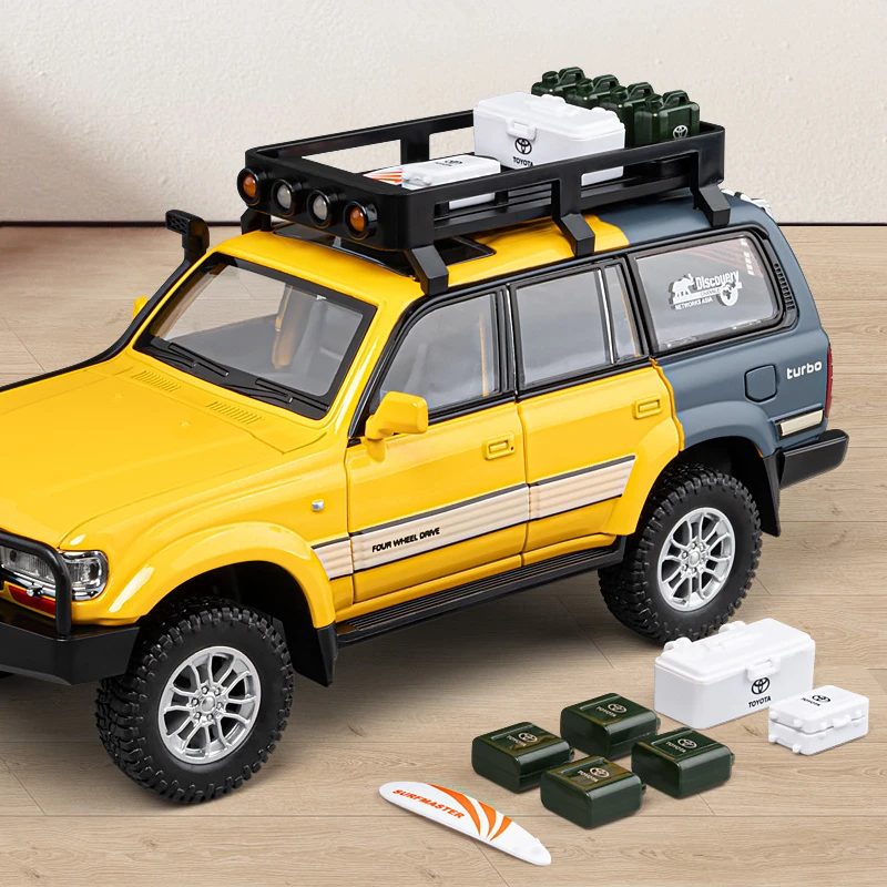 1/24 Toyota Land Cruiser LC80 Alloy Car Model Diecast Metal Off-road Vehicles Car Model Sound and Light Simulation Kids Toy Gift - Image 3