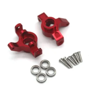 [Burgundy] MJX 1/14 14301 14302 14303 RC Car Metal Steering Cup Upper Lower Swing Arm Set Shock Tower Bracket Body Post Upgrade Parts