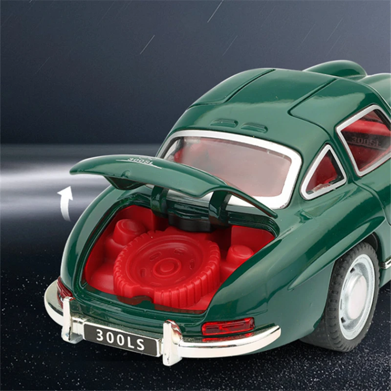 1:32 300SL Alloy Retro Car Model Diecasts Metal Classic Vehicles Car Model Simulation Sound and Light Collection Kids Toys Gifts - Image 7