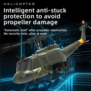 UH-1 C032 Brushless RC Helicopter 6-axis Gyroscope One Click 3D Flip Optical flow positioning UH1 helicopter model Hobby Toy RTF