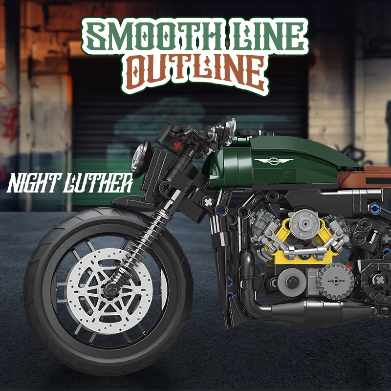 With-original-box: Classic 1:8 Super Motorbike Building Bricks Sets City Racer Motorcycle Technical Blocks Toys Gifts for Kids Boys Adult 600+pcs - Image 4