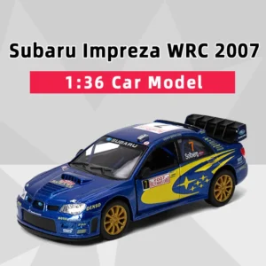 Blue-(No-Box): kinsmart Subaru Impreza WRC 2007 Alloy Diecast Car Model 1/36 Toy With Pull Back For Children Gifts Toy Collection